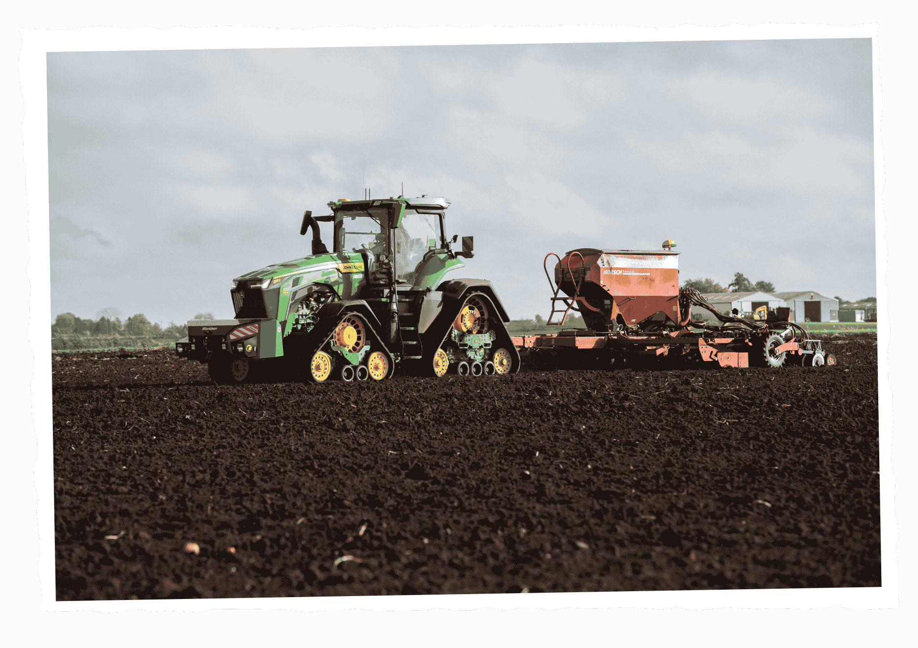 Tractor planting in a field
